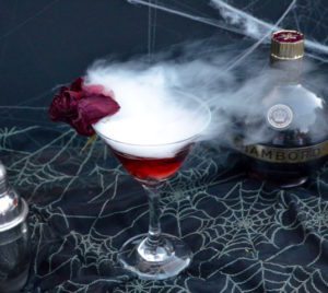 chambord martini rose garnish