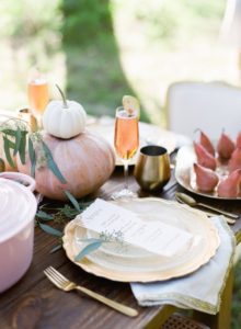 pink, peach and gold tablescape inspiration