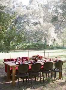black and deep red elegant thanksgiving tablescape