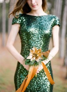 emerald sequin brides maid gown