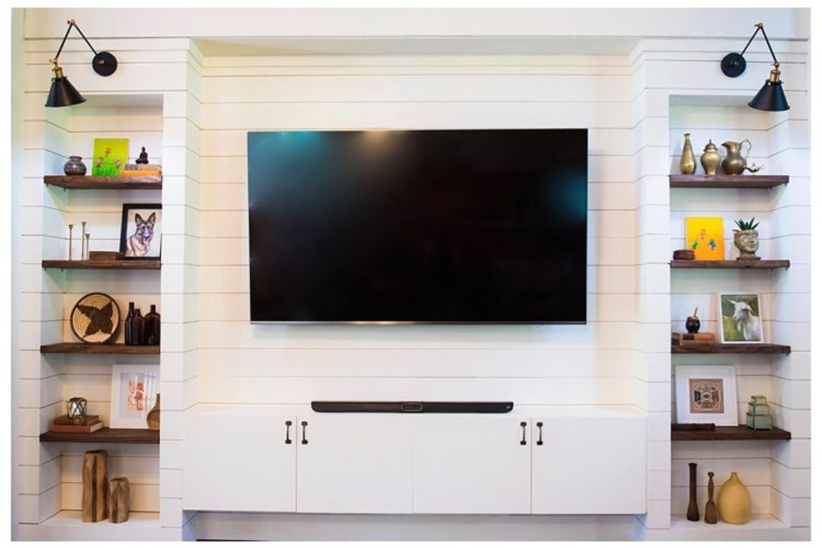 shiplap built-in entertainment center