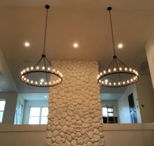 living room chandelier install