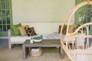 rustic modern backyard patio design