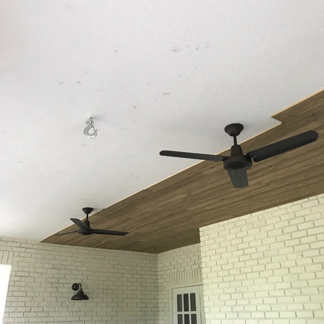wood ceiling back patio 