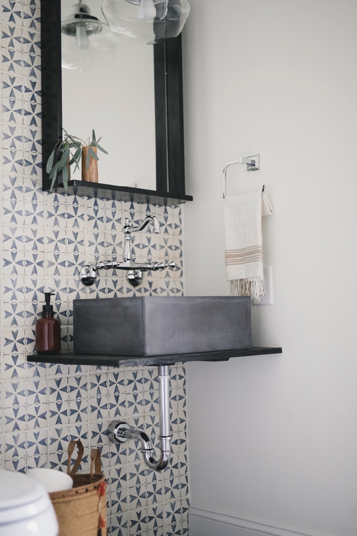 The Reveal: Our Powder Room with Statement Wall Tile