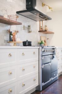 farmhouse kitchen with cream semihandmade cabinets