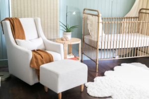 nursery with brass crib
