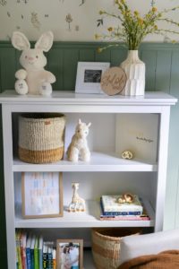 nursery bookcase styling