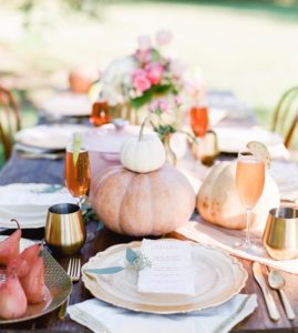 soft, romantic pastel gourds for Thanksgiving centerpieces