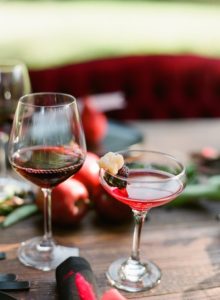 red wine and ginger beet martini complement this elegant thanksgiving table