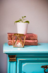 night stand styling with vintage elements