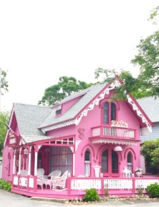 pink gingerbread house Martha's Vineyard