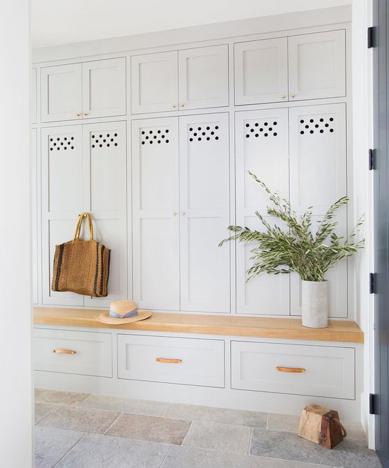 small mudroom design ideas with built-in cabinetry