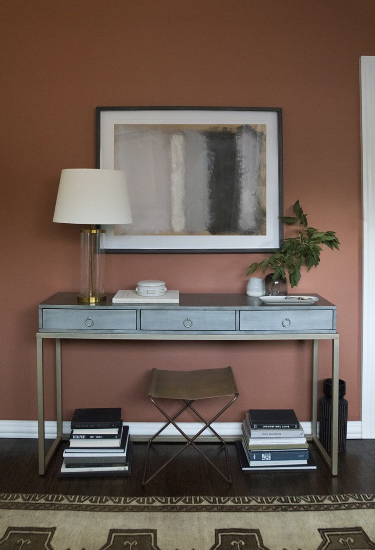 Accent-Wall-Using-Terra-Cotta-Paint-Color - Daly Digs