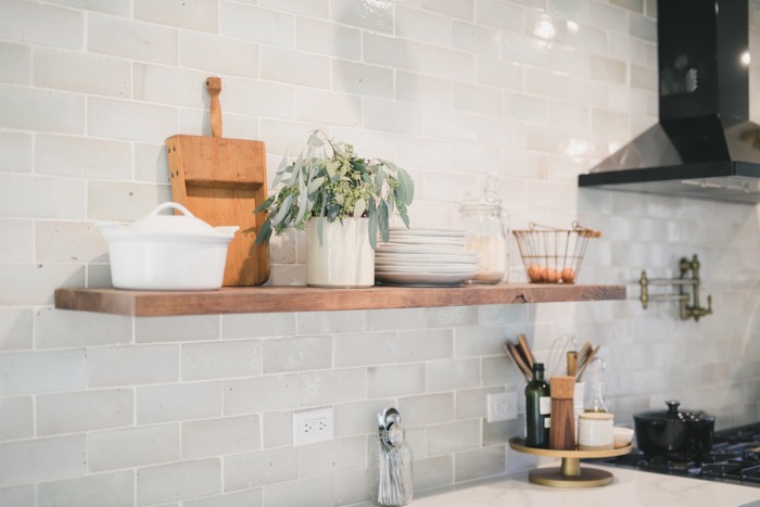 How To Install Kitchen Floating Shelves, How To Hang Floating Shelves On Tile Wall
