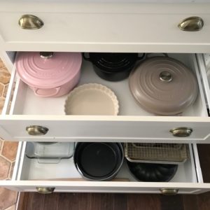 Drawer cabinets in kitchen