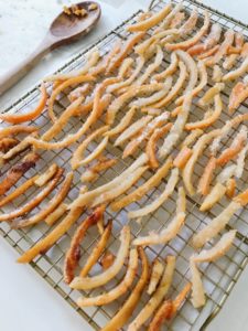 make candied orange peels with used citrus