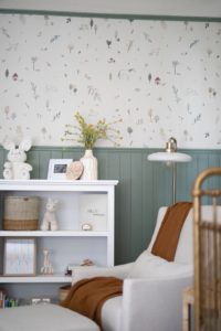 green and wallpaper nursery