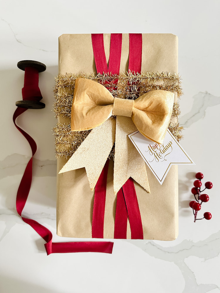 gold wrapped gifts